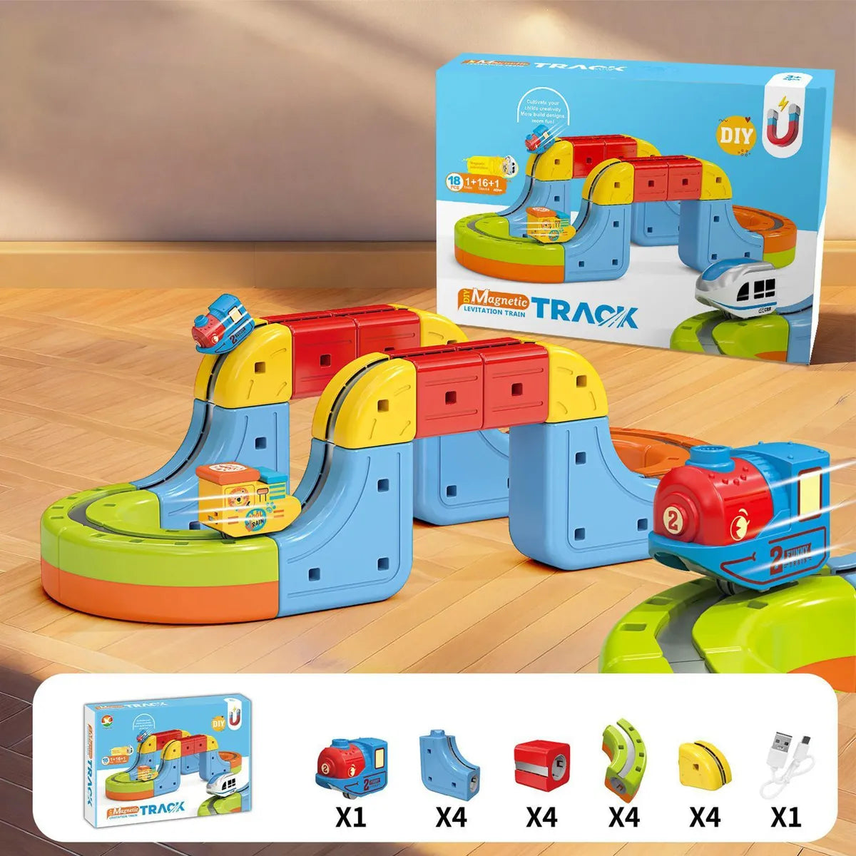 Magnetic Rail Cube Track Kids Toy